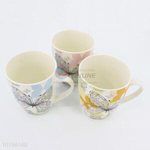 Wholesale Butterfly Pattern White Ceramic Water Cup Coffee Mug