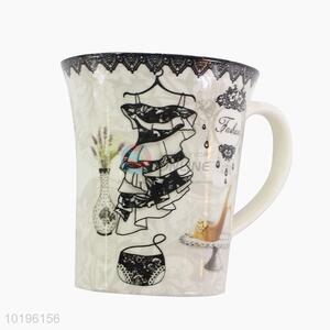 Fashion Printed White Ceramic Cup Coffee Mug Wholesale