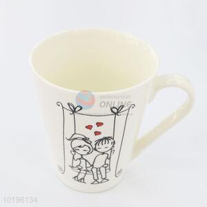 Girl Boy Printed White Ceramic Water Cup Tea Coffee Cup