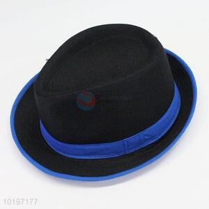 Black jute men fedora hat