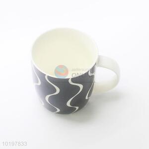 Cool design black striped ceramic mug, coffee mug, ceramic cup