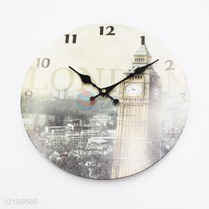 Fancy design large wooden quartz wall clock