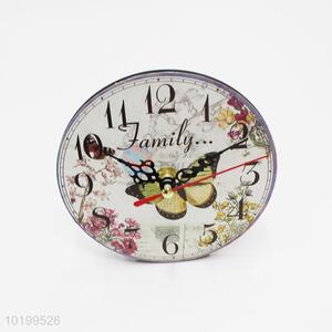 High sales wooden round vertical clock desk clock