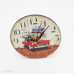 Wholesale factory price wooden round vertical clock desk clock