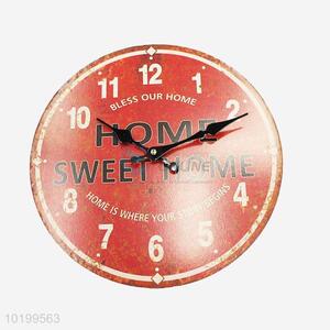 Decorative large wooden quartz wall clock