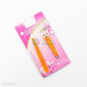 Wholesale 2pcs Stainless Steel Nail Clipper/Eyebrow Tweezers Beauty Tool Set