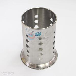 Stainless Steel Chopstick Canister With Flower-shaped Hole