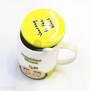 High Quality Ceramic Cup Mugs with Lid and Spoon