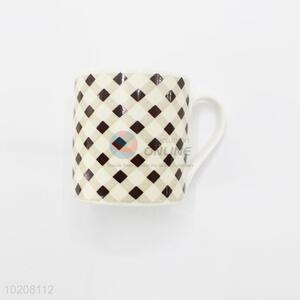 Checked printed milk cup coffee mug