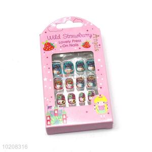 Wholesale 12Pieces Colorful Artificial Glue Nail Tips For Children