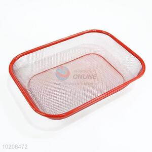 Rectangle Design Red Stainless Steel Fruit Basket