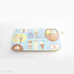 Nice Ice Cream Design Canvas Purse&Wallet with Brass Zipper for Sale