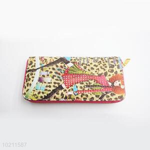 Fashion Girl Design PU Purse&Wallet with Brass Zipper for Sale