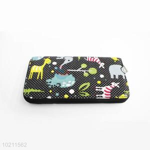 Cute Animal Pattern Canvas Purse&Wallet with Brass Zipper for Sale