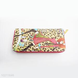 Fashion Girl Design PU Purse&Wallet with Polyester Zipper for Sale