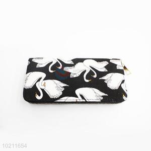 Beautiful Swan Pattern PU Purse&Wallet with Polyester Zipper for Sale