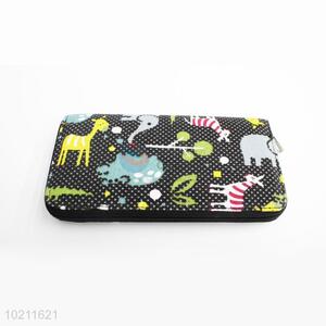 Cute Animal Pattern Canvas Purse&Wallet with Polyester Zipper for Sale