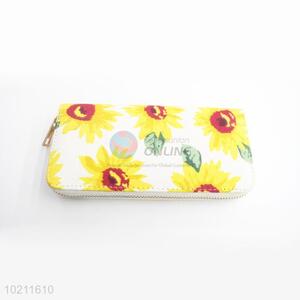 Nice Flower Printed Canvas Purse&Wallet with Polyester Zipper for Sale