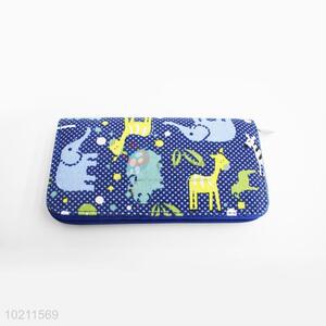 High Quality Animal Pattern Canvas Purse&Wallet with Brass Zipper for Sale