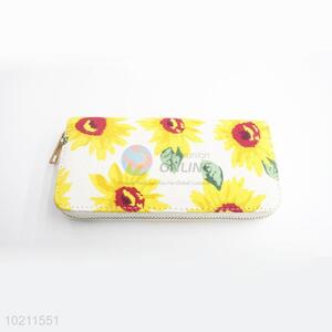 Nice Flower Printed Canvas Purse&Wallet with Brass Zipper for Sale