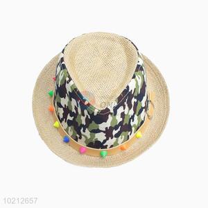 Trendy Style Camouflage Straw Kids Cowboy Hats