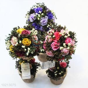 New style good cheap 3pcs simulation flower bonsai