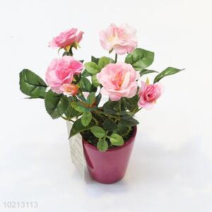 Low price simple 3pcs simulation flower bonsai