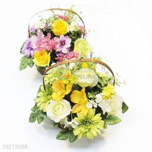 Hot-selling daily use 2pcs simulation flower baskets