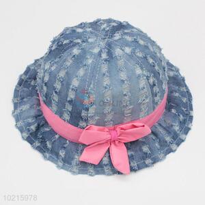 Cute Jean Hat Beach Caps Sun Hat With Bowknot Decoration