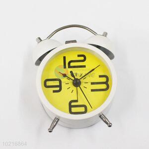 Wholesale low price white&yellow alarm clock