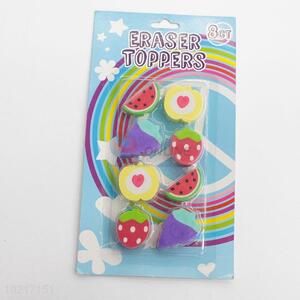 Funny fruit shape plastic eraser for kids