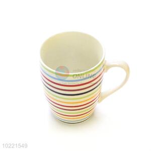 Fashion Colorful Stripe Pattern Ceramic Cup