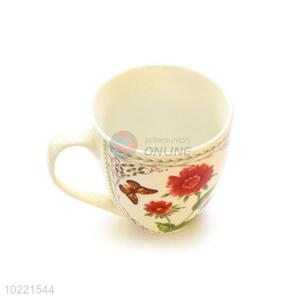 Fashion Design Flower Pattern Ceramic Cup Coffee Mug