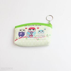 Cute mini owl pattern pvc coin purse