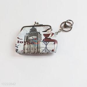 Portable PVC wallet coin purse with key ring