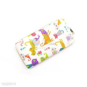 Funny Cat Pattern Canvas Purse&Wallet with Polyester Zipper for Sale