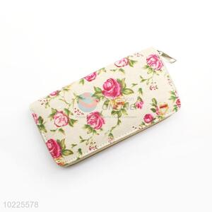 Great Flower Pattern Canvas Purse&Wallet with Copper Zipper for Sale