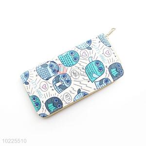 Endearing Owl Pattern Canvas Purse&Wallet with Polyester Zipper for Sale