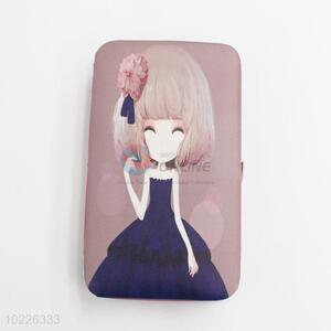 Portable Fashion Girl Pattern Card Bag Phone Bag Mini Wallet with Loose-leaf