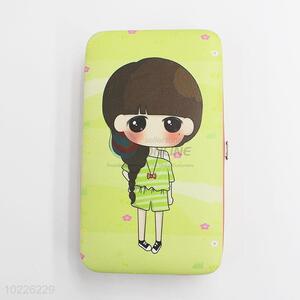 Custom High Quality Cute Cartoon Girl Pattern Card Bag Phone Bag Mini Purse with Loose-leaf and Sucker