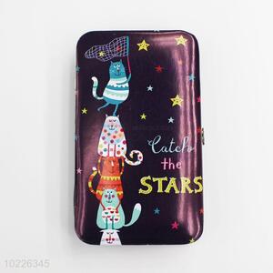 Funny Cartoon Girl Printed Mini Wallet Phone Bag Card Bag with Loose-leaf