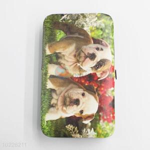 Hot Sale Cute Dog Printed Card Bag Phone Bag Wallet with Loose-leaf and Sucker