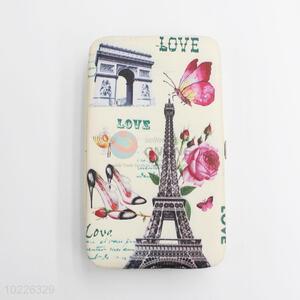 Low Price Eiffel Tower Printed Card Bag Mini Wallet Phone Bag with Loose-leaf