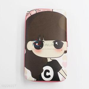 Hot Sale Cartoon Girl Pattern Card Bag Phone Bag Mini Purse with Loose-leaf and Sucker