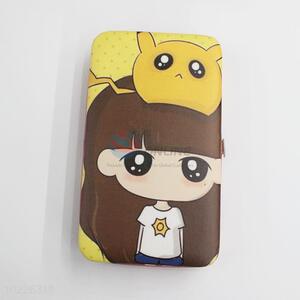 Eco-Friendly Cartoon Girl Printed Card Bag Mini Wallet Phone Bag with Loose-leaf