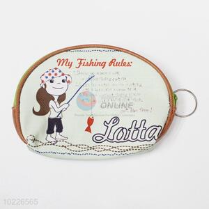 Zipper pouch coin purse with key ring