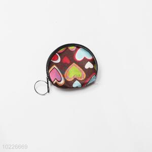 Heart printed pvc coin purse/coin holder with keyring