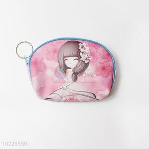 Young lady zipper money pouch coin purse bag