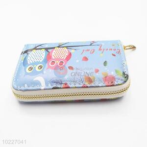 Vintage Owls Printed Evening Clutch Long Purse