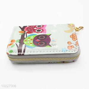 Popular PVC Purse Owl Printed Handy Long Wallet for Sale